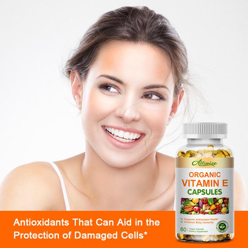 2 Packs Vitamin E Capsule Natural Antioxidant, Skin & Immune System Support Supplement for Healthy Skin, Hair, Nails, Immune & Eye Health