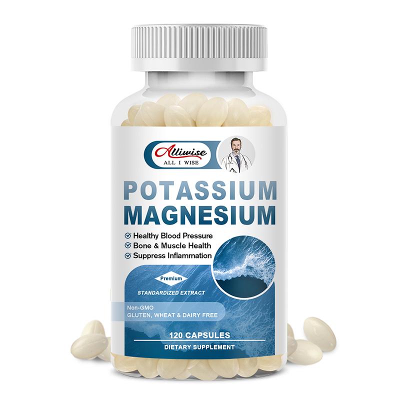 Alliwise Magnesium Potassium Complex to Support Heart health & blood pressure support, Vascular Health & Leg Cramp