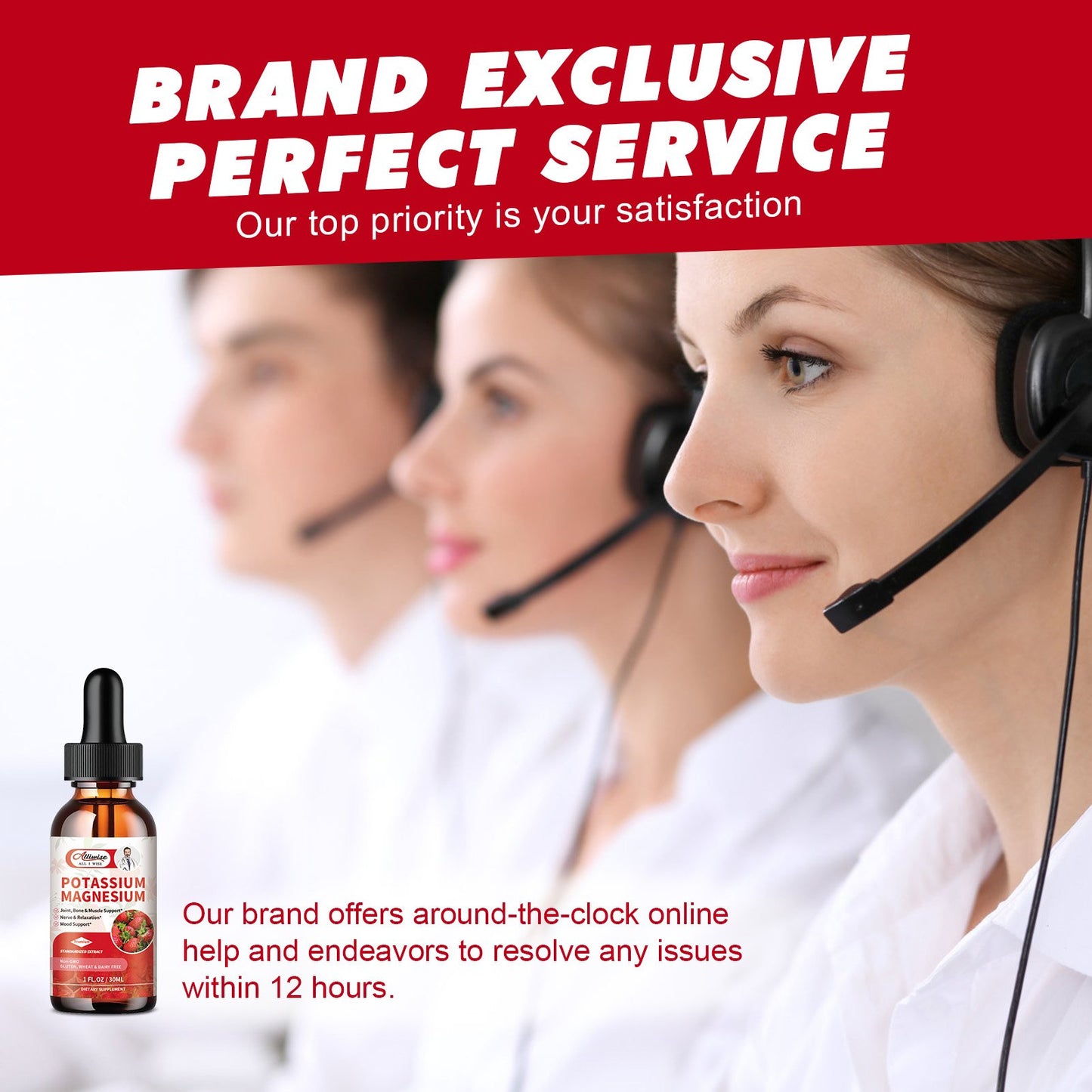 2 Pack Potassium Magnesium Supplement Liquid Drops Strawberry Flavor