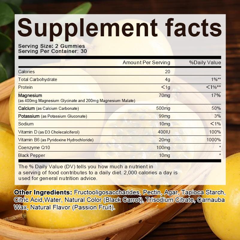 Alliwise Magnesium Glycinate Gummies 400MG with B6 & D3 Chewable