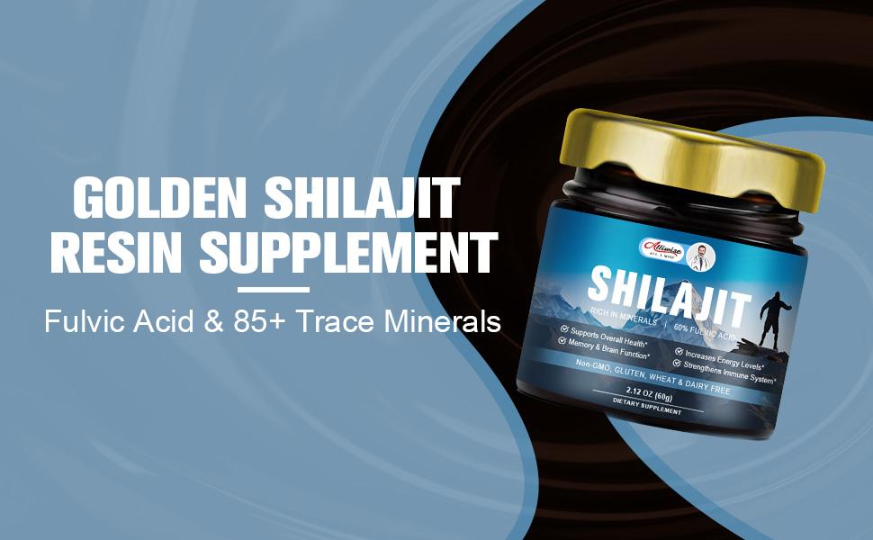 Alliwise 60g Original Shilajit Pure Himalayan Shilajit Resin with Fulvic Acid & 85+ Trace Minerals Complex for Energy & Immune Support