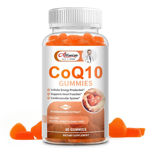 Alliwise Coq10 Supplement Coenzyme q10 Gummies for Heart Health, Energy, Antioxidants, Brain & Memory Health, Cognition & Cardiovascular