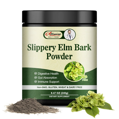 Pure Slippery Elm Powder Natural Herbal Supplement Supports Intestinal Mucous,Helps Soothe The Throat and Coughing