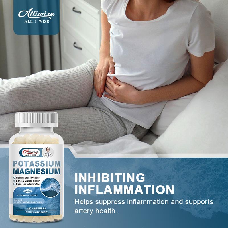 Alliwise Magnesium Potassium Complex to Support Heart health & blood pressure support, Vascular Health & Leg Cramp