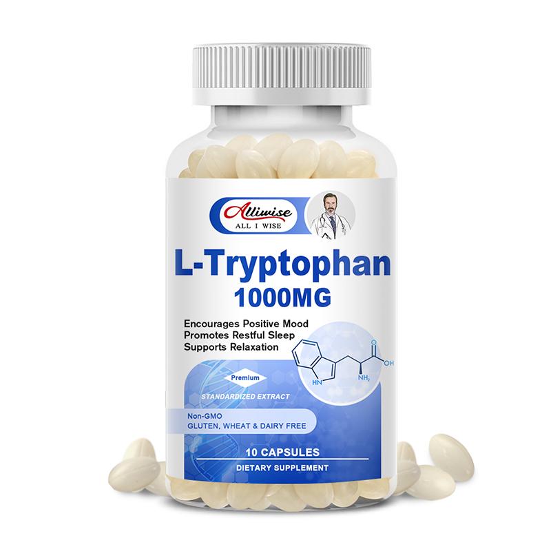 Alliwise L Tryptophan 1000mg Nighttime Formula for Restful Sleep & Relaxation Supports Feelings of Well Being and Healthy Circulation