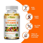 2 Packs Vitamin E Capsule Natural Antioxidant, Skin & Immune System Support Supplement for Healthy Skin, Hair, Nails, Immune & Eye Health