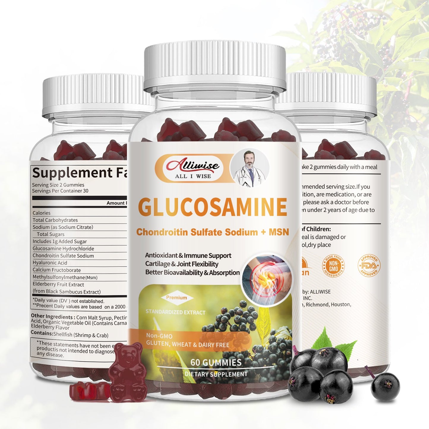 Glucosamine Complex Supplement & Elderberry for Extra Strength Joint Movement