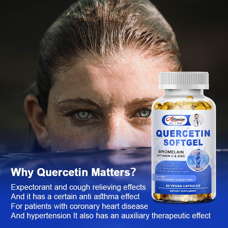Alliwise Quercetin with Bromelain Vitamin Zinc 1000mg 120 Capsules