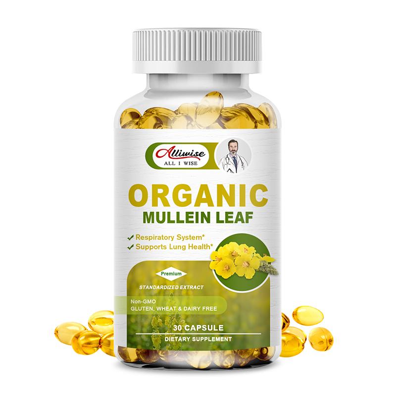 Lung Support Supplement - Mullein Capsules For Lung Cleanse And Detox  - Respiratory System & Mucus Clear - Herbal Support For Healthy Respiratory And Bronchial Function