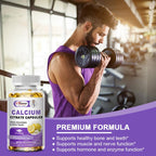 Calcium Citrate Capsule with Vitamin D - Calcium Citrate Supplement - Super Absorbable Bone Health & Muscle Function - 120 Capsules