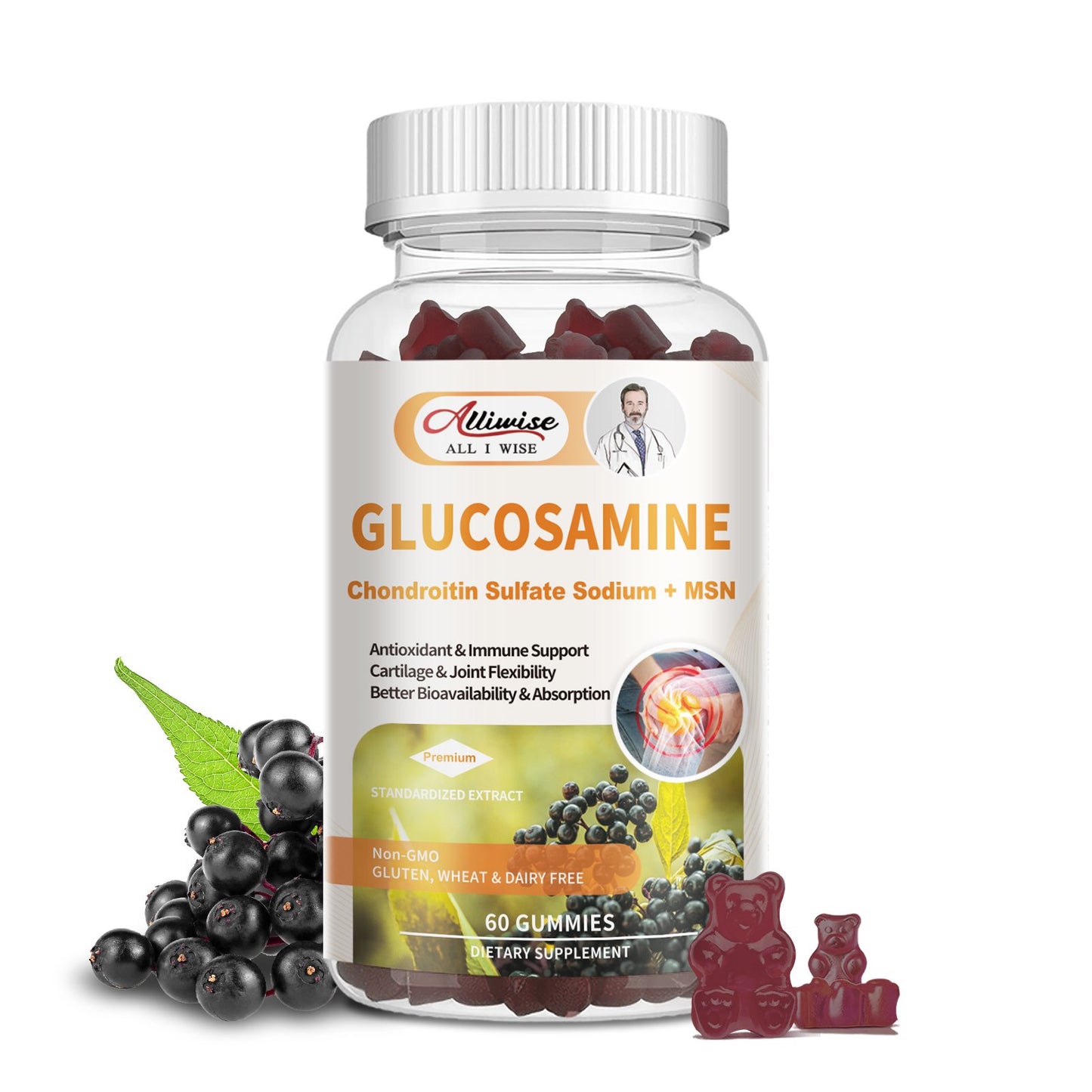 Glucosamine Complex Supplement & Elderberry for Extra Strength Joint Movement