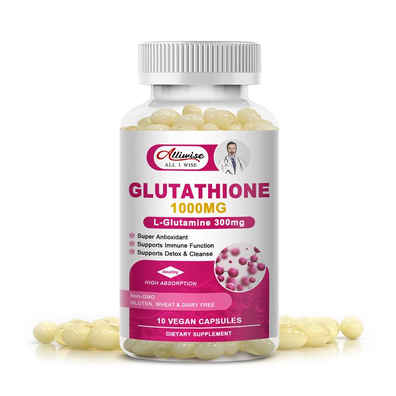 Alliwise Glutathione 1000mg Softgels Capsules L-Glutamine 300mg