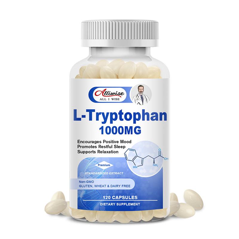 Alliwise L Tryptophan 1000mg Nighttime Formula for Restful Sleep & Relaxation Supports Feelings of Well Being and Healthy Circulation