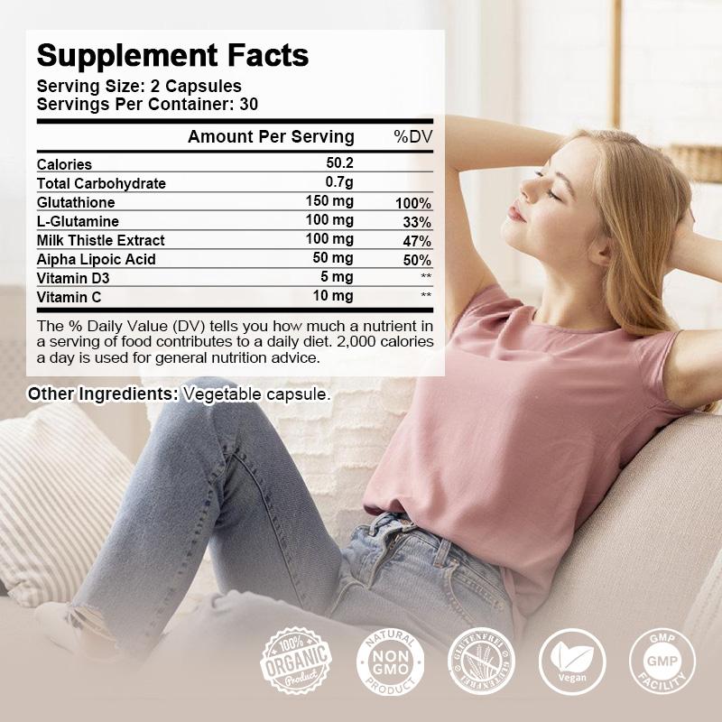 Alliwise Reduced Glutathione Whitening Pills with Vitamin C Antioxidant for Aging Defense, Immune System