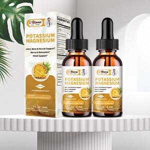 2 Packs Potassium Magnesium Supplement Liquid Drops for Mood Support