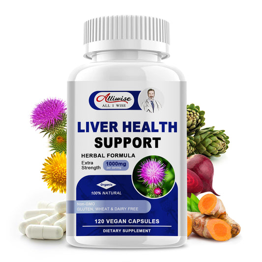 Liver Support Supplement, 120 Vegan Liver Cleanse Detox & Repair Capsules, Milk Thistle Extract with Silymarin 85%, Artichoke Extract, Dandelion & Turmeric Extract Blend, Premium Liver Health Formula